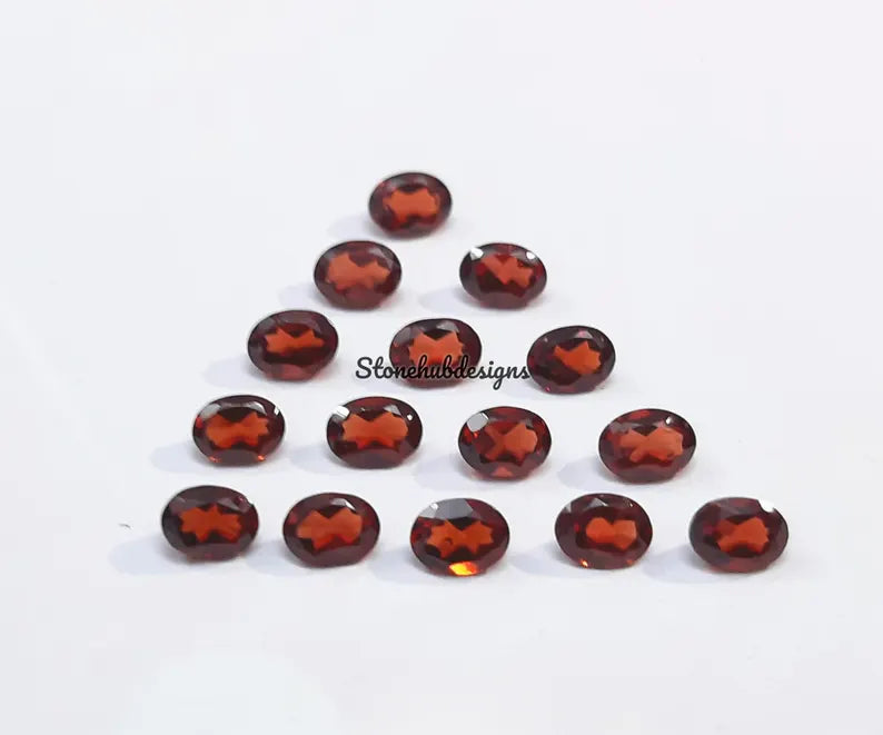 2x3MM, 3x4MM, 3x5MM Natural Red Garnet Faceted Oval Cut Gemstone, AAA Red Mozambique Garnet Faceted Oval Cut Loose Gemstone for Jewelry