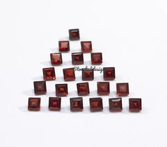 2x2MM, 2.5x2.5MM Natural Garnet Faceted Square Cut Loose Gemstone, AAA Red Mozambique Garnet faceted Square Cut loose Stone for jewelry