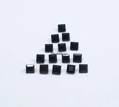 2x2MM, 2.50x2.50MM Natural Black Onyx Faceted Square Cut Gemstone, AAA Black Onyx faceted Square Loose Calibrated Cut Gemstone for jewelry