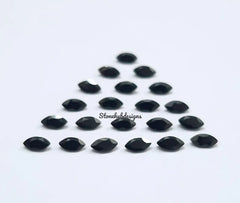 1.5x3MM, 2x4MM, 2.5x5MM Natural Black Onyx Faceted Marquise Cut Gemstone, AAA Black Onyx Marquise Loose Calibrated Cut Gemstone For Jewelry