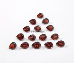 2x3MM, 3x4MM, 3x5MM Natural Garnet Faceted Pear Cut Gemstone, AAA Mozambique Red Garnet Pear Loose Calibrated Cut Gemstone for Jewelry