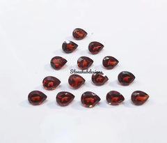 2x3MM, 3x4MM, 3x5MM Natural Garnet Faceted Pear Cut Gemstone, AAA Mozambique Red Garnet Pear Loose Calibrated Cut Gemstone for Jewelry