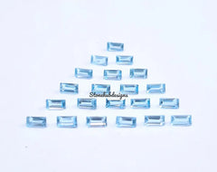 1.5x3MM, 2x3MM Swiss Blue Topaz Faceted Baguette Cut Gemstone, AAA Natural Blue Swiss Topaz Faceted Baguette Loose Cut Stone For Jewelry