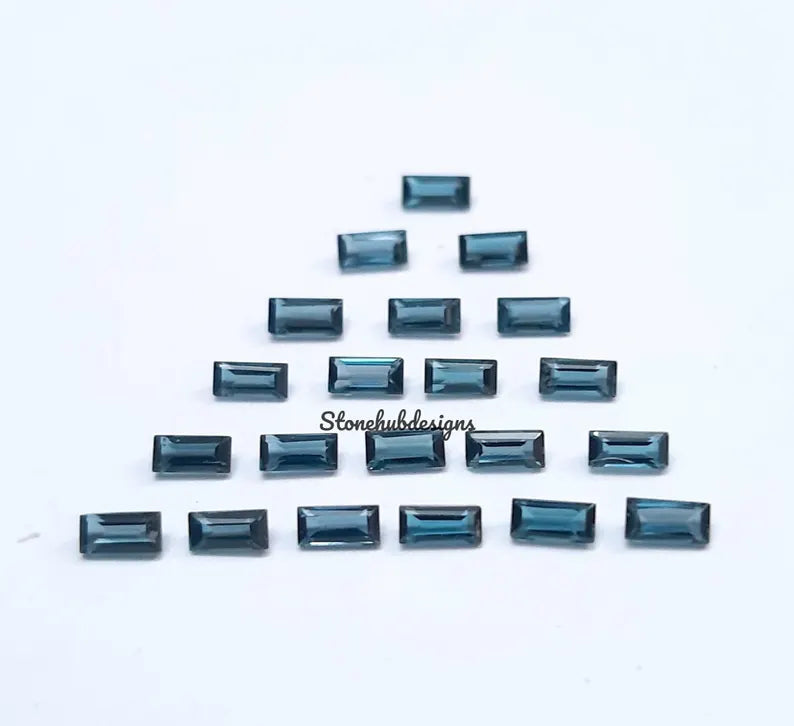 1.5x3MM, 2x3MM London Blue Topaz Faceted Baguette Cut Gemstone, AAA Natural Blue London Topaz Faceted Baguette Loose Cut Stone For Jewelry