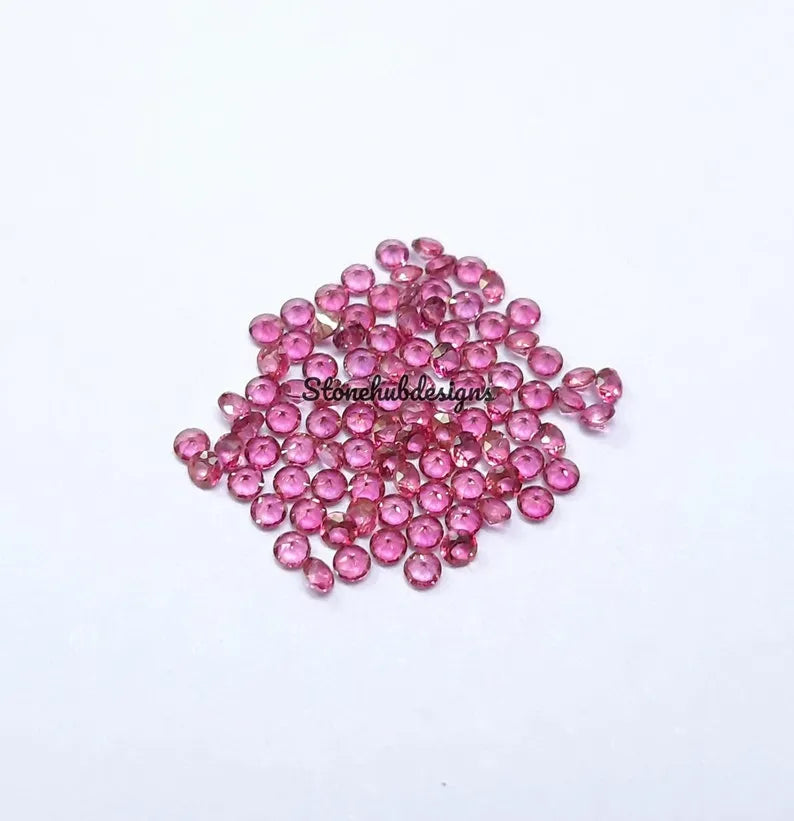 1.25MM, 1.50MM, 1.75MM, 2MM, 2.50MM Natural Pink Topaz Faceted Round Cut Gemstone, AAA Pink Topaz Round Cut Faceted calibrated Size Gemstone