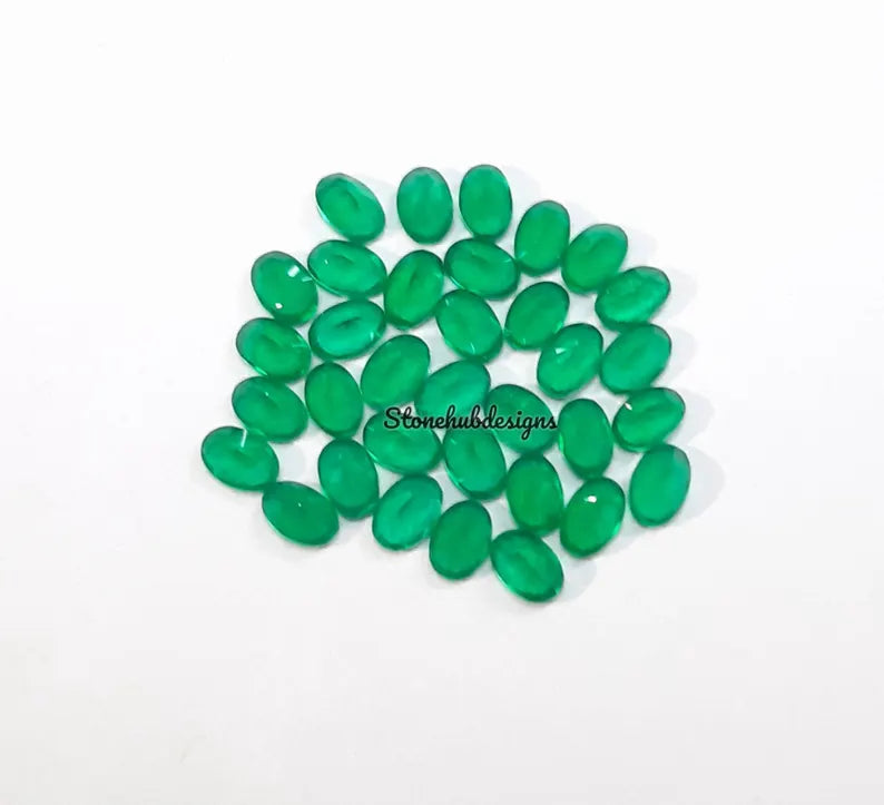 2x3MM, 3x4MM, 3x5MM Natural Green Onyx faceted Oval Cut Gemstone, AAA GREEN ONYX faceted Oval Loose Calibrated Cut For jewelry making