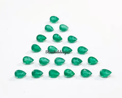 2x3MM, 3x4MM, 3x5MM Natural Green Onyx faceted Pear Cut Gemstone, AAA GREEN ONYX faceted Pear Loose Calibrated Cut For jewelry
