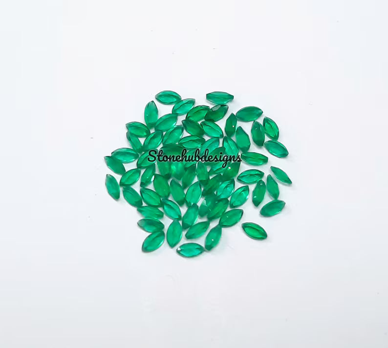 1.5x3MM, 2x4MM, 2.5x5MM Natural Green Onyx faceted Marquise Cut Gemstone, AAA GREEN ONYX faceted Marquise Loose Calibrated Cut For jewelry