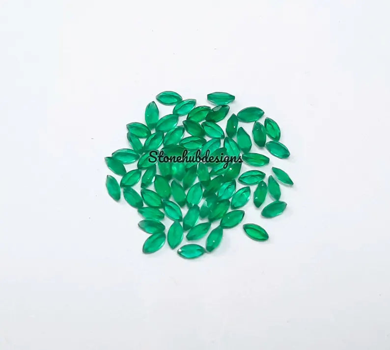 1.5x3MM, 2x4MM, 2.5x5MM Natural Green Onyx faceted Marquise Cut Gemstone, AAA GREEN ONYX faceted Marquise Loose Calibrated Cut For jewelry