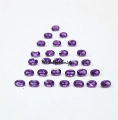 2x3MM, 3x4MM Natural Amethyst Faceted Oval cut Gemstone, AAA Purple Amethyst Faceted Oval Loose Calibrated Cut Stone For Jewelry Making
