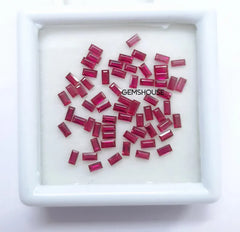 1.5x3MM, 2x3MM Natural Ruby faceted Baguette Cut loose Gemstone, AAA Red Ruby Faceted Baguette Loose Calibrated Cut Gemstone For jewelry