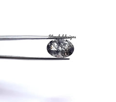 10x14MM, 12x16MM, 13x18MM Natural Black Rutile Faceted Oval Gemstone, AAA Black Rutile Quartz Oval Loose Calibrated Cut Stone for jewelry