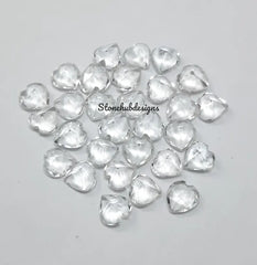 6MM, 7MM, 8MM Natural White Topaz Faceted Heart Cut Gemstone, AAA White Topaz Faceted Heart Loose Calibrated Cut Gemstone for jewelry