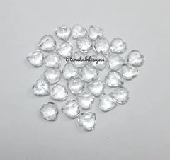 6MM, 7MM, 8MM Natural White Topaz Faceted Heart Cut Gemstone, AAA White Topaz Faceted Heart Loose Calibrated Cut Gemstone for jewelry