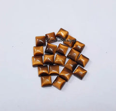 4MM, 5MM, 6MM Natural Tiger Eye Cabochon Square Gemstone, AAA TIGER Eye Smooth Square Cabochon Loose Gemstone For Jewelry