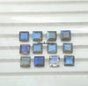 5MM, 6MM Natural Labradorite Faceted Square Cut Stone, AAA Labradorite Faceted Square Loose Calibrated Blue flashy Cut Stone For jewelry