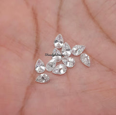 3x5MM, 4x6MM, 5x7MM Moissanite Faceted Pear Cut Gemstone, D Color AAA White Loose Moissanite Faceted Pear Loose Cut Gemstone For Jewelry