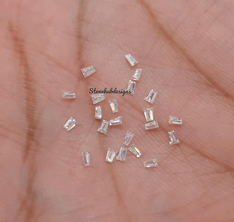 2x1.5x1MM, 2.5x1.5x1MM, 3x1.5x1MM, 3.5x1.5x1MM, 3x2x1MM Moissanite Faceted Taper AAA D Color Loose Calibrated Taper Gemstone For Jewelry
