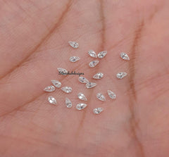 1.5x3MM, 2x3MM, 2x4MM, 3x4MM Moissanite Faceted Pear Cut Gemstone, D Color AAA White Loose Moissanite Faceted Pear Cut Gemstone For Jewelry