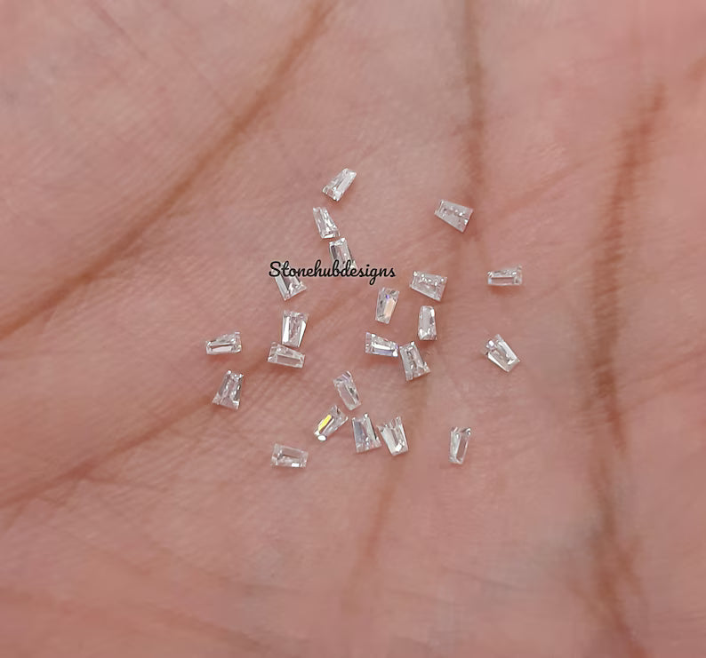 2x1.5x1MM, 2.5x1.5x1MM, 3x1.5x1MM, 3.5x1.5x1MM, 3x2x1MM Moissanite Faceted Taper AAA D Color Loose Calibrated Taper Gemstone For Jewelry