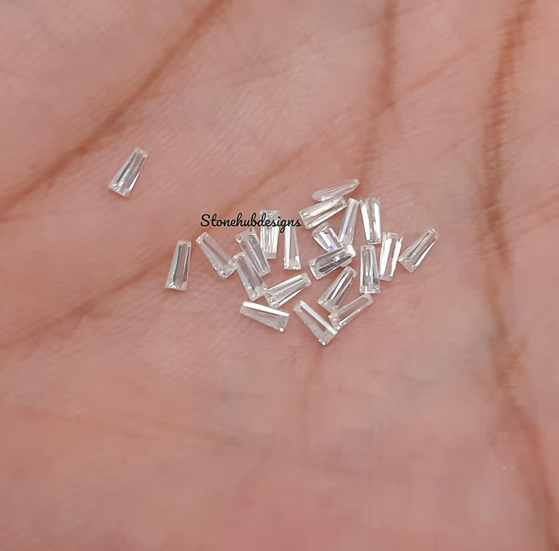2x1.5x1MM, 2.5x1.5x1MM, 3x1.5x1MM, 3.5x1.5x1MM, 3x2x1MM Moissanite Faceted Taper AAA D Color Loose Calibrated Taper Gemstone For Jewelry