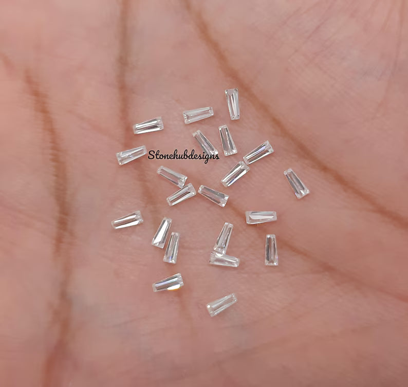 2x1.5x1MM, 2.5x1.5x1MM, 3x1.5x1MM, 3.5x1.5x1MM, 3x2x1MM Moissanite Faceted Taper AAA D Color Loose Calibrated Taper Gemstone For Jewelry