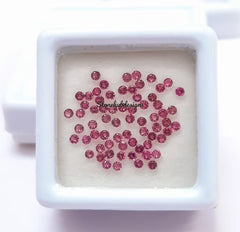 1MM, 1.25MM, 1.50MM, 1.75MM, 2MM Natural Pink Tourmaline Faceted Round Cut Stone, AAA Pink Tourmaline Round Loose Calibrated Cut for jewelry