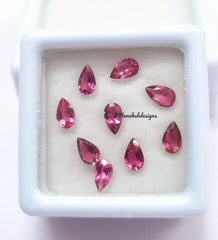 3x4MM, 3x5MM, 4x6MM Natural Pink Tourmaline Faceted Pear Cut Gemstone, AAA Pink Tourmaline Faceted Pear Calibrated Cut Stone for Jewelry