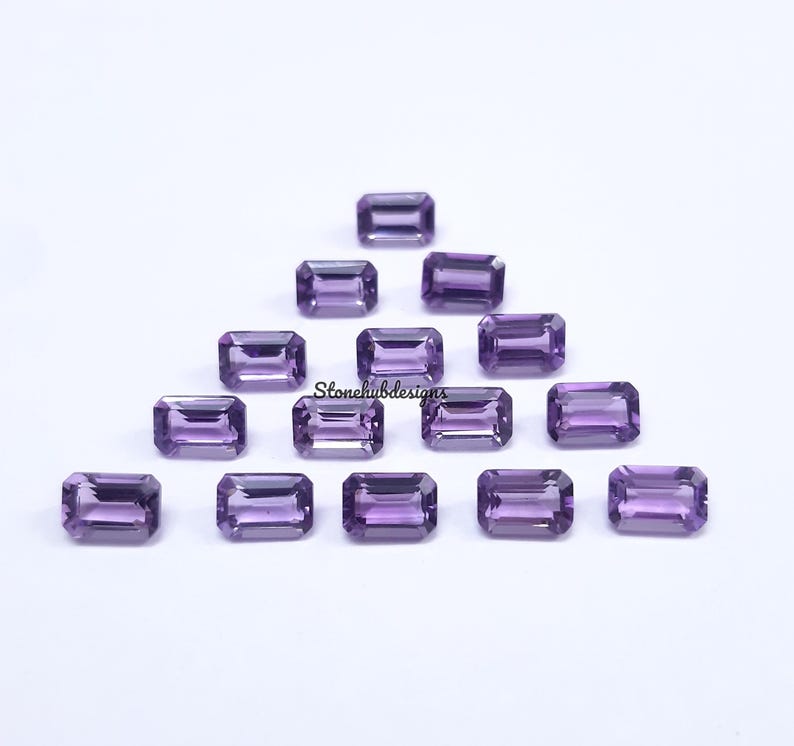 3x4MM, 3x5MM, 4x6MM, 5x7MM Natural Amethyst faceted Octagon Cut Gemstone, AAA Purple Amethyst Octagon Loose Calibrated Cut Stone For Jewelry