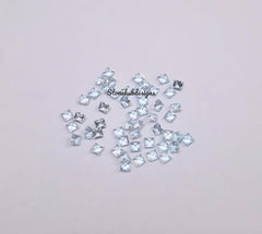 2MM, 2.5MM Natural Sky Blue Topaz Faceted Square Cut Stone, AAA Sky Blue Topaz Faceted Square Loose Calibrated Cut Gemstone For Jewelry