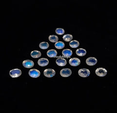 2x3MM, 3x4MM, 3x5MM, 4x6MM Natural Moonstone Faceted Oval Gemstone, AAA Moonstone Faceted Oval Blue Flash Calibrated Gemstone for Jewelry