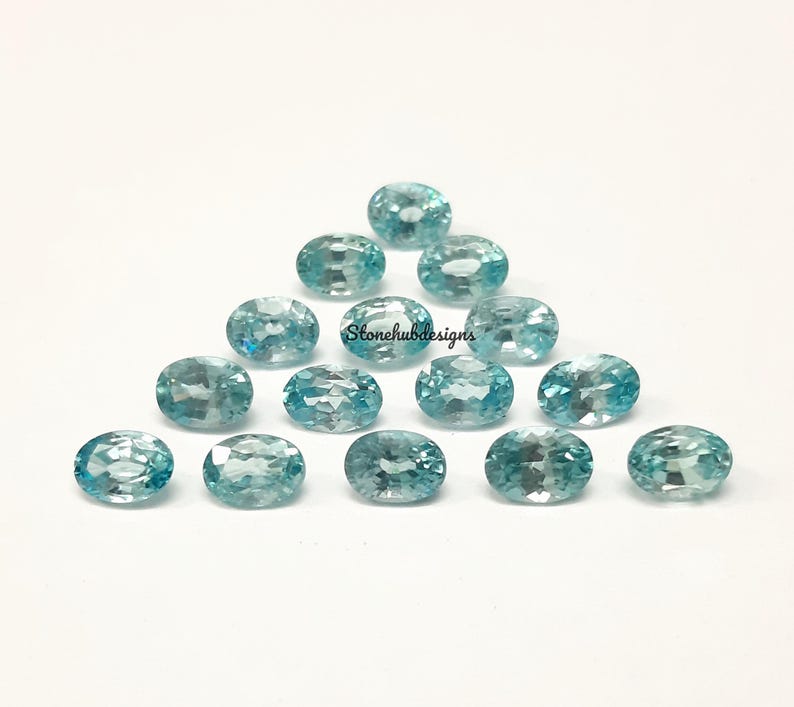 4x6MM, 5x7MM Natural AAA Blue Zircon Faceted Oval Loose Calibrated Cut Gemstone For Jewelry