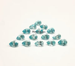 3x4MM, 3x5MM, 4x6MM, 5x7MM Natural AAA Blue Zircon Faceted Pear Loose Calibrated Cut Gemstone For Jewelry