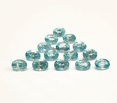 3x4MM, 3x5MM Natural AAA Blue Zircon Faceted Oval Loose Calibrated Cut Gemstone For Jewelry