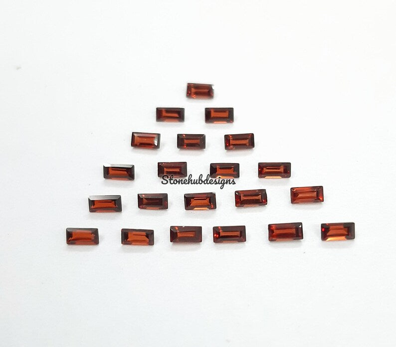 1.5x3MM, 2x3MM, 2x4MM Natural Garnet Faceted Baguette Cut Gemstone, AAA Mozambique Garnet Faceted Baguette Cut For Jewelry