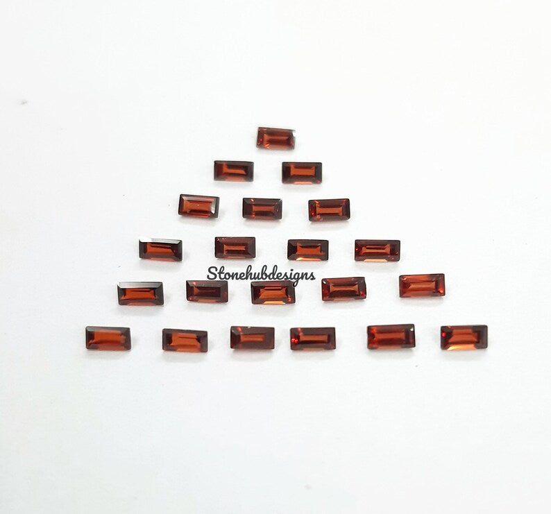 1.5x3MM, 2x3MM, 2x4MM Natural Garnet Faceted Baguette Cut Gemstone, AAA Mozambique Garnet Faceted Baguette Cut For Jewelry